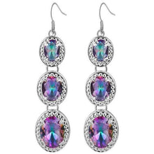 Load image into Gallery viewer, Cellacity 925 Sterling Silver Drop Earrings For Charm Women With Oval  Rainbow Mystic Topaz Wedding Engagement wholesale Gift
