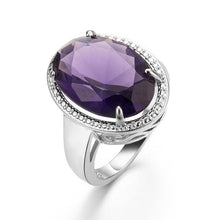 Load image into Gallery viewer, Cellacity Classic Silver 925 Jewelry Amethyst Silver Rings For Women With Oval Shaped Gemstones Engagement Female Gift Wholesale
