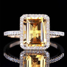 Load image into Gallery viewer, Cellacity Luxury Silver 925 Jewelry with Square Citrine gemstone zircon Rings for Women Female Anniversary party gift wholesale

