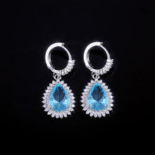 Load image into Gallery viewer, Cellacity Silver 925 Blue Aquarium Oval Gemstone Earrings For Women  Elegant Fine Jewelry Women Party Wholesale Gift
