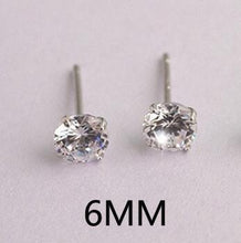 Load image into Gallery viewer, Crystal Real 925 Sterling Silver Earring Channel Cubic Zirconia Silver Stud Earring for Women Sterling Silver fine Jewelry
