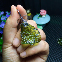 Load image into Gallery viewer, Czech meteorite green meteorite pendant original stone energy stone clear dream energy stone men and women pendant
