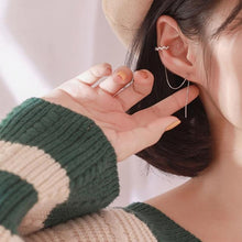 Load image into Gallery viewer, DAIWUJAN 1 Pairs 925 Sterling Silver Ear Clip Long Tassel Earrings for Women Zircon Ear Cuff Earring Ear Line Fashion Jewelry
