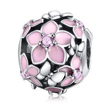 Load image into Gallery viewer, DALARAN Pink Flowers Series DIY Charms 925 Sterling Silver Beads Charm Fit Original Pandora Bracelets For Women Jewelry Making
