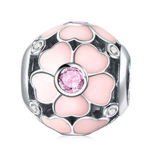 Load image into Gallery viewer, DALARAN Pink Flowers Series DIY Charms 925 Sterling Silver Beads Charm Fit Original Pandora Bracelets For Women Jewelry Making
