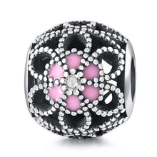Load image into Gallery viewer, DALARAN Pink Flowers Series DIY Charms 925 Sterling Silver Beads Charm Fit Original Pandora Bracelets For Women Jewelry Making
