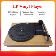 Load image into Gallery viewer, DC 5V Retro Player Stereo 33 45 78 RPM LP Three Speed Vinyl Record-Turntable Player Gramophone RCA R/L 3.5mm
