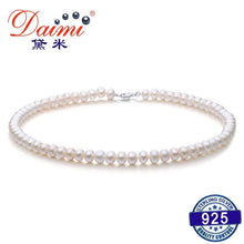 Load image into Gallery viewer, DMRU009 6-7MM Natural Freshwater Pearl Necklace Silver 925 Jewelry Necklace For Women
