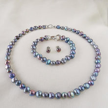 Load image into Gallery viewer, DMSFP100 Baroque Pearl Jewelry Sets Silver 925 Jewelry Pearl Sets Necklace/Bracelet/Earrings For Women
