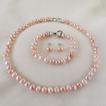 Load image into Gallery viewer, DMSFP100 Baroque Pearl Jewelry Sets Silver 925 Jewelry Pearl Sets Necklace/Bracelet/Earrings For Women
