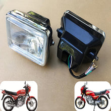 Load image into Gallery viewer, E0085 Motorcycle Accessories For GS125 Headlight Lamp Motorbike Square Lamp Headlight Assembly Metal Back Front Glass Cover
