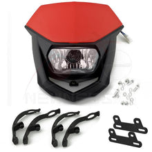 Load image into Gallery viewer, Enduro Cross Halo Headlight Dual Street Fighters Sports Head Light Headlamp Fairing For XR125 XT350 WR250 WR426 YZ450 DRZ400SM
