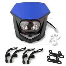 Load image into Gallery viewer, Enduro Cross Halo Headlight Dual Street Fighters Sports Head Light Headlamp Fairing For XR125 XT350 WR250 WR426 YZ450 DRZ400SM
