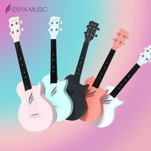 Load image into Gallery viewer, Enya Ukulele Concert NOVA U Carbon Fiber Ukelele Beginner Kit String Instruments Hawaii Mini Guitar with Semi-hard Case Strap
