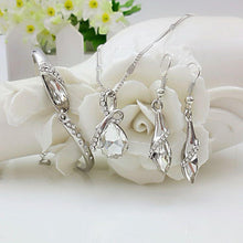 Load image into Gallery viewer, Exquisite Drops Austria Crystal Bridal Wedding Jewelry Set, Women's 925 Sterling Silver Necklace Earrings Set Gift s0100
