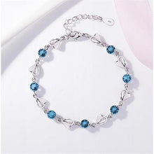 Load image into Gallery viewer, Fashion 925 Sterling Silver Bracelet Cubic Zircon with Swarovski Crystal Bracelets Hand Chain Female Women Engagement Jewelry
