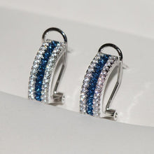Load image into Gallery viewer, Fashion Drop Earrring Blue 5A silver Statement Party Wedding  for women Bridal Jewelry silver earrings
