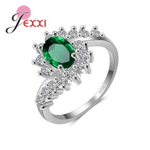Load image into Gallery viewer, Fashion Ripple 925 Sterling Silver Europe  America New Drop Shape Crystal Zircon Ring Jewelry Small Crystal
