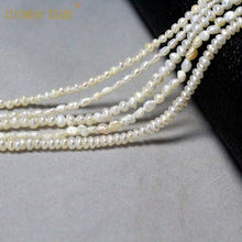 Load image into Gallery viewer, Fine 100% Natural Freshwater Pearl Irregular Rice Shape Beads For Jewelry Making DIY  Bracelet Necklace 2-4mm Strand  14''
