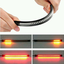 Load image into Gallery viewer, Flexible 48 LED Motorcycle Light Bar Strip Tail Turn Signal Tail Rear Brake Stop Bulb Lamp Brake Light 2835 3014 SMD Dual Color
