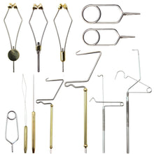 Load image into Gallery viewer, Fly Tying Tool Hackle Plier Dubbing Needle Threader Holder Whip Finisher Handle Bullet Bobbin Holder Fly Fishing Tools
