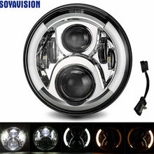 Load image into Gallery viewer, For Harley Bobber Dyna Honda Suzuki Yamaha Cafe Racer Faro Moto 7'' Motorcycle Headlights Turn Signal Amber Lights Lamp
