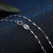 Load image into Gallery viewer, Genuine 925 Sterling Silver Chain Necklace Woman Fashion Long Necklace 100% Silver Necklace Wedding Statement Necklace Jewelry
