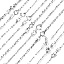 Load image into Gallery viewer, Genuine 925 Sterling Silver Chain Necklace Woman Fashion Long Necklace 100% Silver Necklace Wedding Statement Necklace Jewelry
