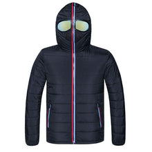Load image into Gallery viewer, 2019 North Winter Jackets Men Glasses Hooded Face Windproof Space Suit Hip Hop Outdoor Riding Sport Warm Bomber Jacket Parkas
