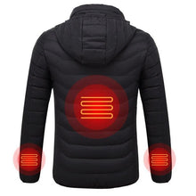 Load image into Gallery viewer, 2019 NEW Mens Heated Jackets Outdoor Coat USB Electric Battery Long Sleeves Heating Hooded Jackets Warm Winter Thermal Clothing
