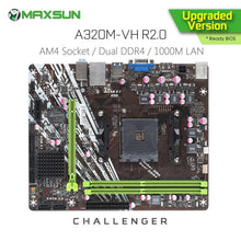 Load image into Gallery viewer, Original MAXSUN Challenger A320M - VH R2.0 AMD Motherboard AM4 mATX Dual Channel DDR4 1000M LAN SATA3.0 USB3.1 VGA HDMI
