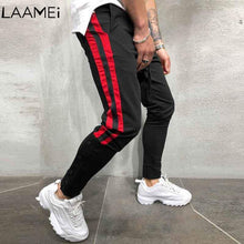 Load image into Gallery viewer, 2019 Fashion Men Loose Jogging Sports Pants Sweatpants Casual Pockets Male Trousers Side Stripes Hip Hop Pants Tracksuit Bottoms

