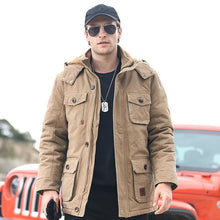 Load image into Gallery viewer, 8XL Oumor Men Winter Long Casual Military Army Warm Jacket Parkas Coat Men Autumn Cotton Thick Fleece Pockets Cargo Parkas Men

