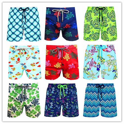 2020 Brand Brevile pullquin Beach Board Shorts Men Turtles Swimwear Adults Boardshorts Cat Santa Claus Skateboard Man Beachwear