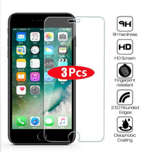 Load image into Gallery viewer, 3Pcs Tempered Glass For iPhone 7 8 6 6s Plus 5 5S SE Screen Protector For iPhone X XR XS 11 Pro Max Protective Glass Film
