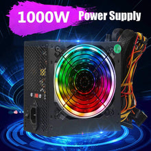 Load image into Gallery viewer, 1000W Power Supply 12cm Multicolor LED Fan Passive PFC Silent Fan ATX 24 pin 12V PC Computer SATA Gaming PC Power Supply
