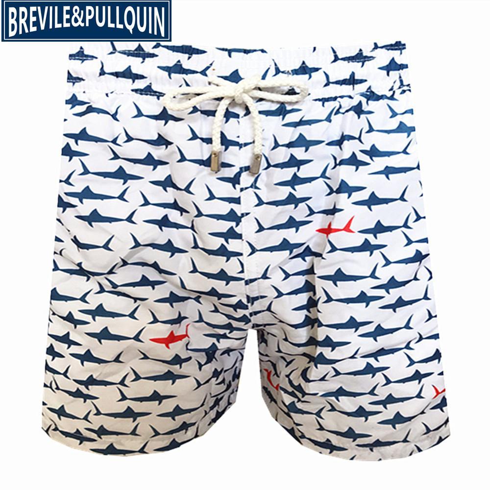 2020 Brand Brevile pullquin Beach Board Shorts Men Turtles Swimwear Adults Boardshorts Cat Santa Claus Skateboard Man Beachwear