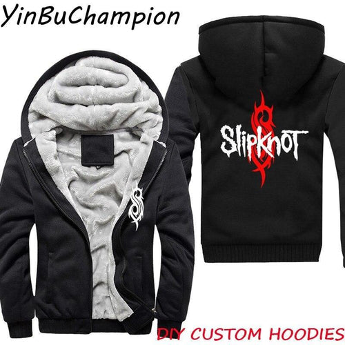 2020 Slipknot Men's Winter Jacket Zipper Print Winter Tracksuits Set Thick Fleece Hoodies+pants Hooded Sweatshirt Plus Size 5XL