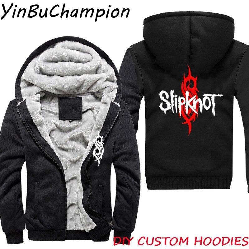 2020 Slipknot Men's Winter Jacket Zipper Print Winter Tracksuits Set Thick Fleece Hoodies+pants Hooded Sweatshirt Plus Size 5XL