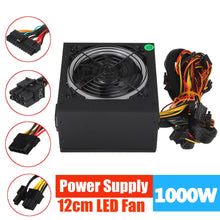 Load image into Gallery viewer, 1000W Power Supply 12cm Multicolor LED Fan Passive PFC Silent Fan ATX 24 pin 12V PC Computer SATA Gaming PC Power Supply
