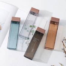 Load image into Gallery viewer, 450ml New Square Plastic Water Bottle Portable Transparent Bottle Fruit  Juice Leak-proof Outdoor Sport Travel Camping Bottles
