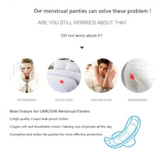 Load image into Gallery viewer, 3Pcs/Pack Menstrual Panties Women Underwear Leak Proof Physiological Pants Cotton Briefs Underwear Women Lingerie Panties String
