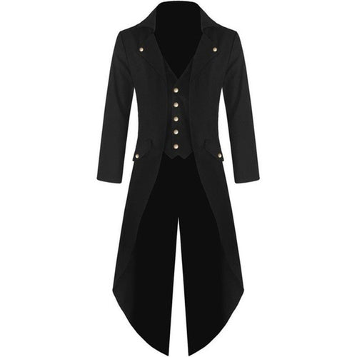 2019 Men Vintage Gothic Long Jacket Autumn Retro Cool Uniform Costume Trench Coat Steampunk Tailcoat Button Coat Male costume#g4
