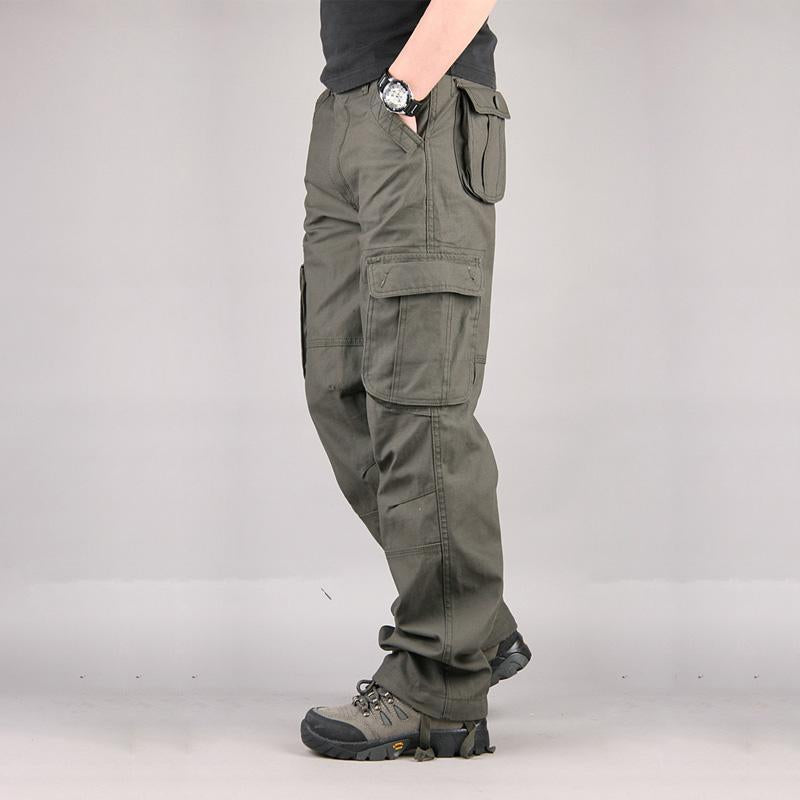 2020 Mens Cargo Pants Tactical Multi-Pocket Overalls Male Combat Cotton Loose Slacks Trousers Army Military Work Straight Pants