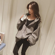 Load image into Gallery viewer, Raisevern New Women Thick Hoodie TRAGIC YOUTH Letter Print Coat Womens Fashion Zipper Jacket Loose Oversize Hooded Tops Dropship
