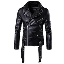 Load image into Gallery viewer, 2019 New design Motorcycle Bomber Leather Jacket Men Autumn Turn-down Collar Slim fit Male Leather Jacket Coats Plus Size M-5XL
