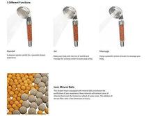 Load image into Gallery viewer, Adjustable 3 Mode Shower Bath Head High Pressure Stone Stream Handheld Shower Head With Negative Ion Activated Ceramic Balls
