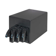 Load image into Gallery viewer, home storage hot-swap NAS Storage Server chassis  IPFS Miner 4 drive bays 6GB sata backplane support mini-itx motherboard black
