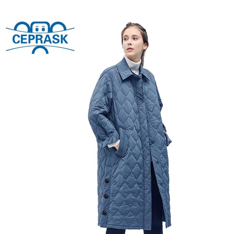 2019 New High Quality Spring Autum Women's Parkas Windproof Quilted Warm Thin Women Coat Long Plus Size Cotton Jackets CEPRASK