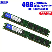 Load image into Gallery viewer, PLEXHD 4G 4GB(2GBX2pcs) DDR2 pc2 6400 800Mhz For Desktop PC pc2-6400 ddr2 800 MHZ (For intel amd) High Compatible
